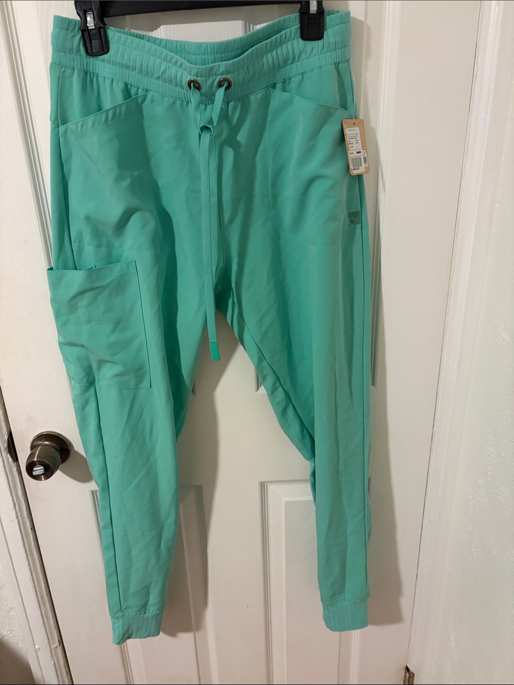Olive & Co Mint Green Jogger Scrub Pants- Casual Drawstring Fit